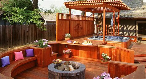 Redwood Backyard Oasis Hot Tub Backyard Hot Tub Landscaping Hot Tub