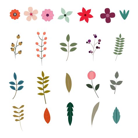 Floral Elements Collection 690699 Vector Art At Vecteezy