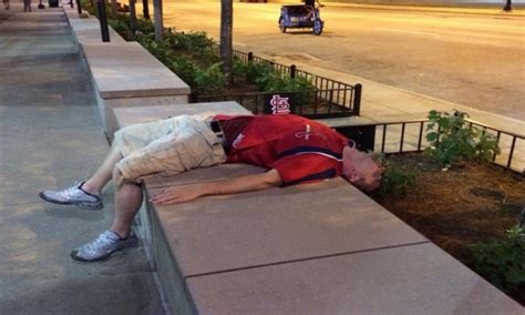 Drunk Cardinals Fan Falls Asleep On Sidewalk After Loss Photo Blacksportsonline
