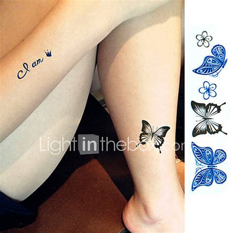1 Sheet Sex Product Tattoo Sticker Beauty Butterfly Pattern Waterproof