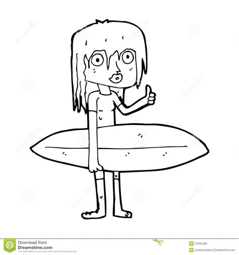 Cartoon Surfer Girl Royalty Free Stock Photos Image