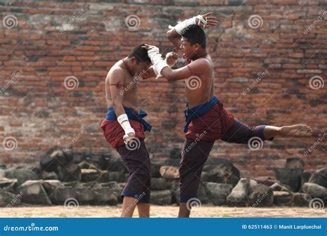 Fighters Take Part In An Outdoor Muay Boran Editorial Stock Photo