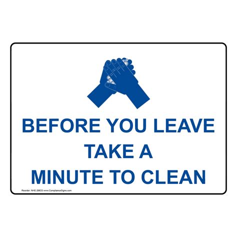 Handwashing Wash Hands Sign Before You Leave Take A Minute To Clean