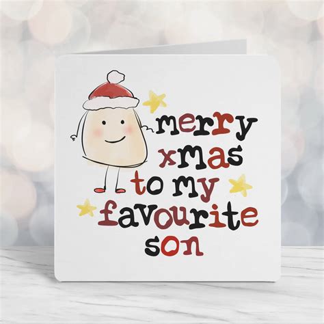 Merry Christmas To My Favourite Son Card By Parsy Card Co