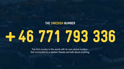 Sweden Hands Out Phone Number To Connect People From Around The World