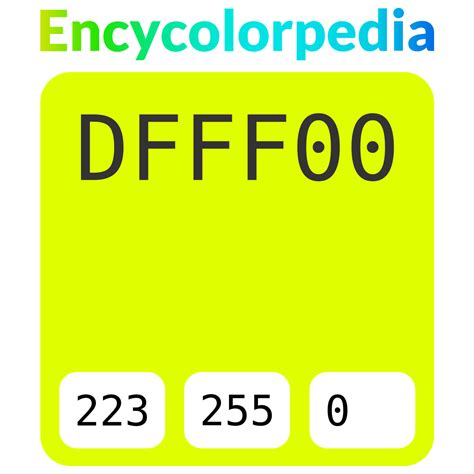 Chartreuse Traditional Dfff00 Hex Color Code Hex Color Codes