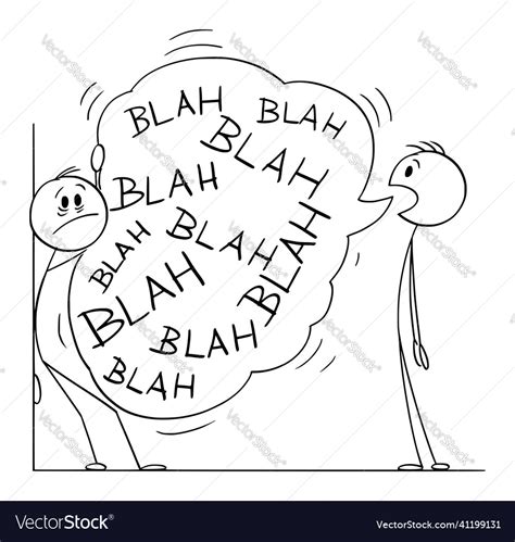 Talkative Person Talking Too Much Cartoon Stick Vector Image