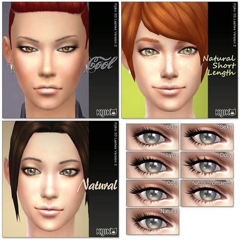 The Best 3d Eyelashes By Kijiko Sims 4 Eyelashes Sims 4 Cc All In One