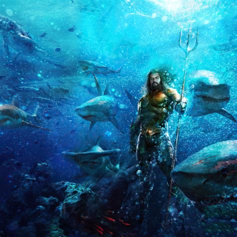 512x512 Aquaman In Ocean 4k 512x512 Resolution Wallpaper Hd