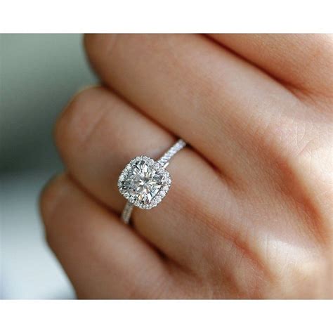 2 Ct Cushion Cut Halo Forever One Moissanite Engagement Ring Etsy