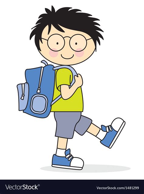Child Who Goes To School With A Backpack Vector Image