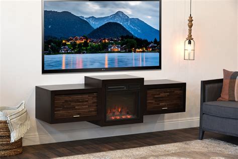 Fireplace Tv Stand For 60 To 70 Tv Eco Geo Espresso Woodwaves