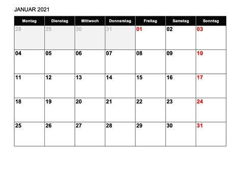 All calendar templates files are printable & blank & macro free. Kalender 2021 Format Excel : Kalender Januar 2021 Als ...
