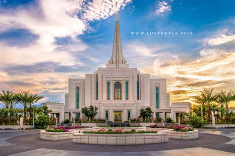 Gilbert Temple Entrance Sunset Lds Temple Pictures