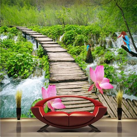 Beibehang Customize Any Size Wallpaper Fresco Picture Hd Bridge Water