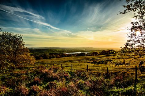Picture England Horwich Hdr Nature Sky Meadow Grass Horizon Clouds