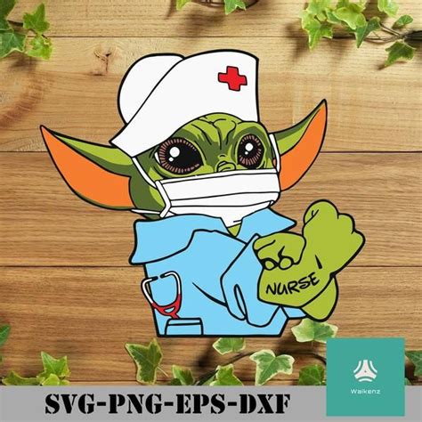 Strong Baby Yoda Nurse Svg Star Wars Svg Png Dxf Eps Digital File