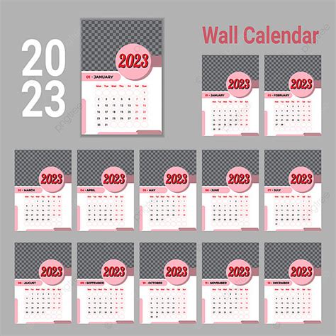 Gambar Templat Kalender Dinding Kantor Unik Kreatif 2023 Templat Untuk