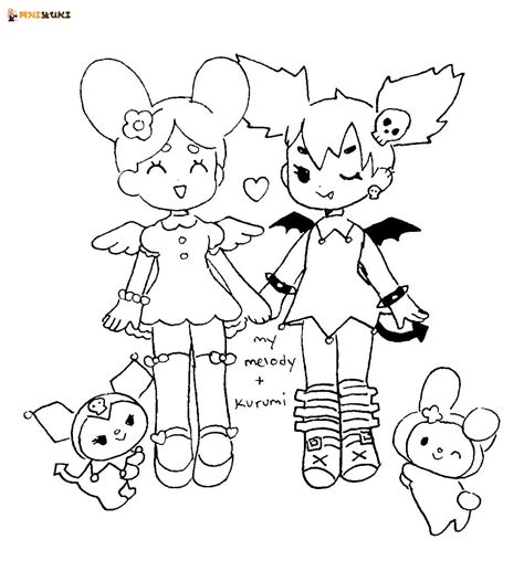 My Melody And Kuromi Coloring Pages