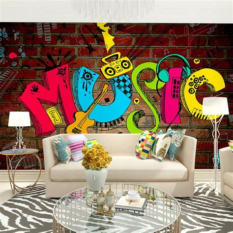 Unique Colorful Music Fashion Pattern Waterproof Decorative 3d Wall
