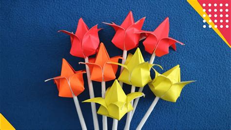 Tulip Origami Cara Membuat Hiasan Bunga Tulip Dari Kertas Mudah How