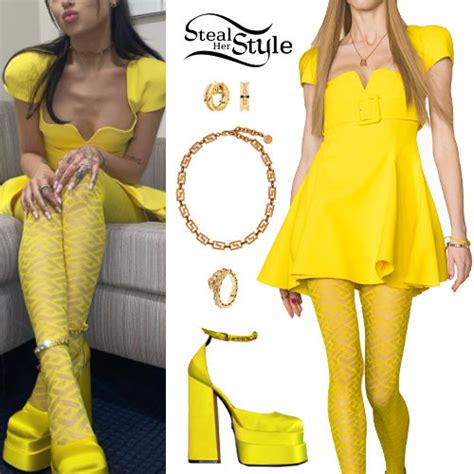 Ariana Grande Yellow Dress And Pumps Steal Her Style