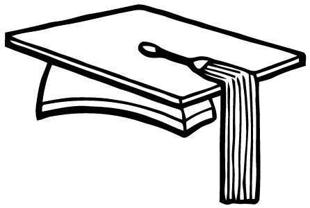 Download Black And White Vector For Graduation Cap Clipart | Free download on ClipArtMag