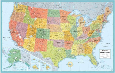 Map Of The United States With Oceans And Lakes United States Map