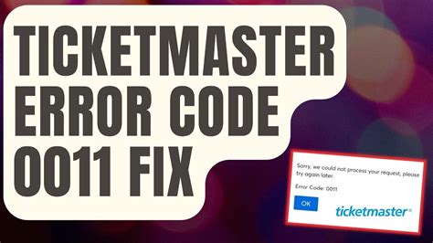 How To Fix Ticketmaster Error Code 0011 Updated 2023 Youtube