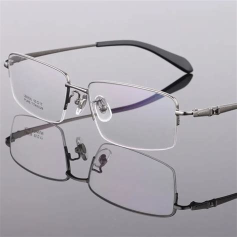 buy cubojue 150mm titanium glasse frame men semi rimless eyeglasses man