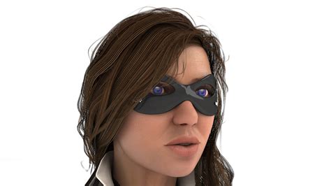 masked woman 3d model by pictorer