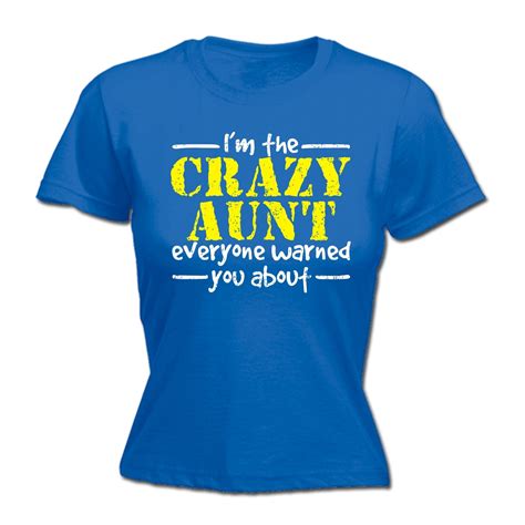 crazy aunt warned womens t shirt tee auntie funny mothers day t present ebay