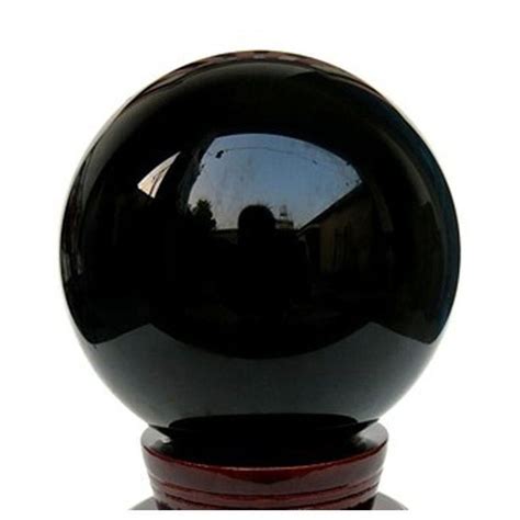 Mm Mm Asian Rare Natural Black Obsidian Sphere Large Crystal Ball