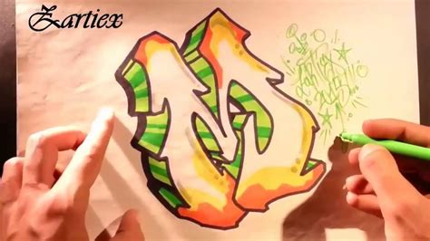 How To Draw 3d Graffiti Letters Zartiex Youtube