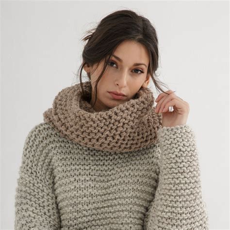 Chunky Cowl Knitting Pattern Easy Cowl Knit Design Etsy Canada