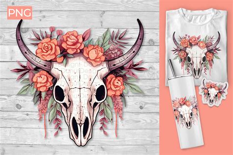 Valentines Day Cow Skull Sublimation Png Graphic By Donut Design Studio