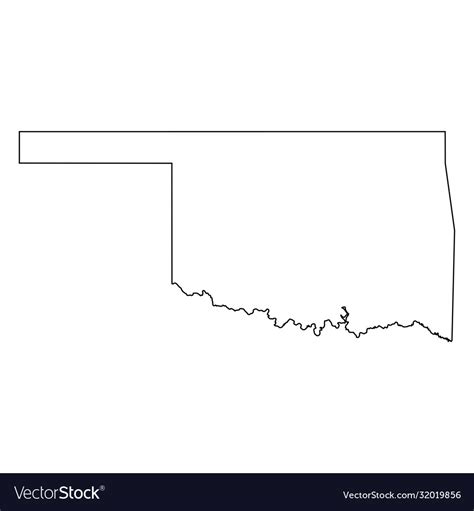 Oklahoma Ok State Border Usa Map Outline Vector Image