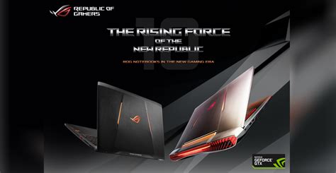 Asus Rog Announces Geforce Gtx 10 Series Gaming Laptops