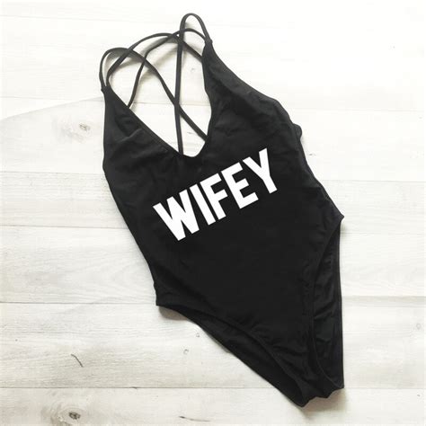 Buy Wifey Sexy Swimsuit Women Swimwear One Piece