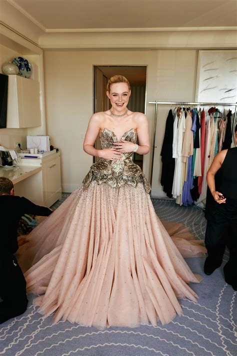 ELLE FANNING Vogue Photoshoot Alexander Mcqueen Cannes Gown May 2023