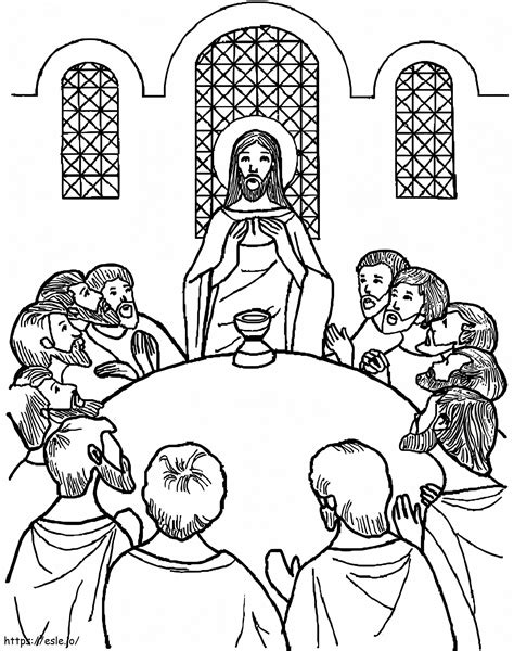 Jesus At The Last Supper Coloring Page