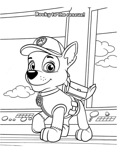 Cute Rocky Paw Patrol Coloring Page Free Printable Coloring Pages For