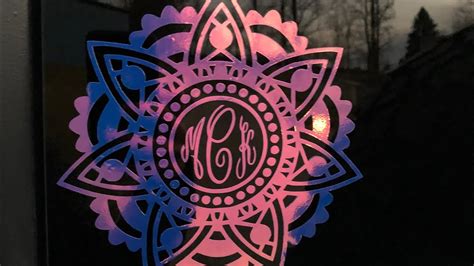 In this video i show you how you can get started with cricut cuting machines, including cricut maker, and cricut explore air 2. MANDALA MONOGRAM DECAL APPLIED TO VEHICLE! CRICUT ...