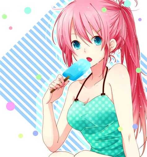 Image Megurine Luka Vocaloid Anime Girls Blue Eyes Pink Hair