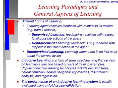 Ppt Learning Paradigms And General Aspects Of Learning Powerpoint