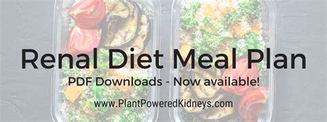 Renal Diet Meal Plan Pdf Downloads Plant Powered Kidneys Renal Diet