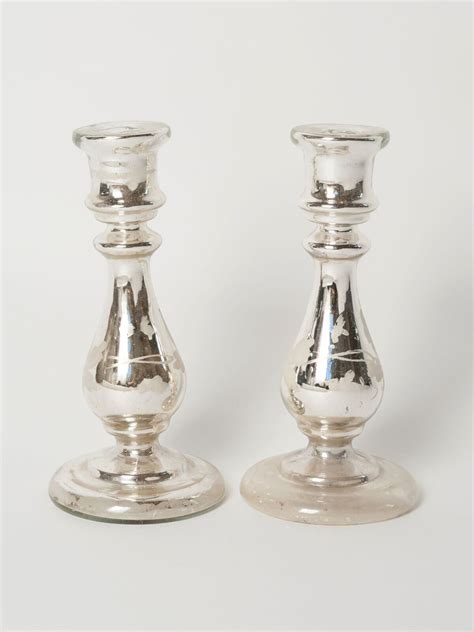Products Tagged Pair Antique Swedish Mercury Glass Candlesticks With