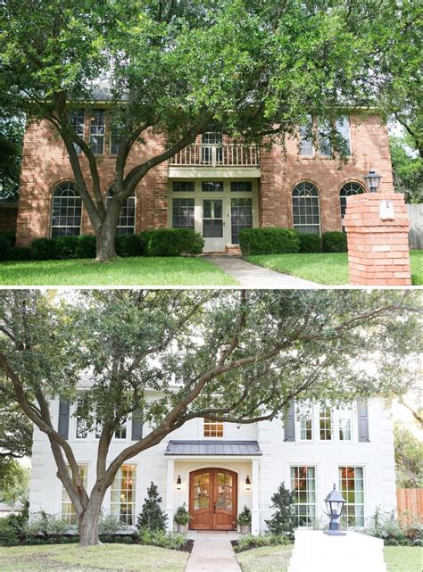 Dated 90s Brick Home Exterior Gets A Timeless Facelift Before And