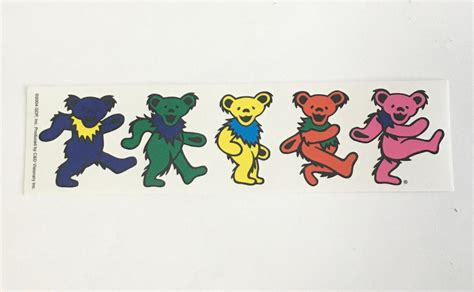Grateful Dead Bears Sticker - 5 Colors on Clear Vinyl Sticker -Marchin