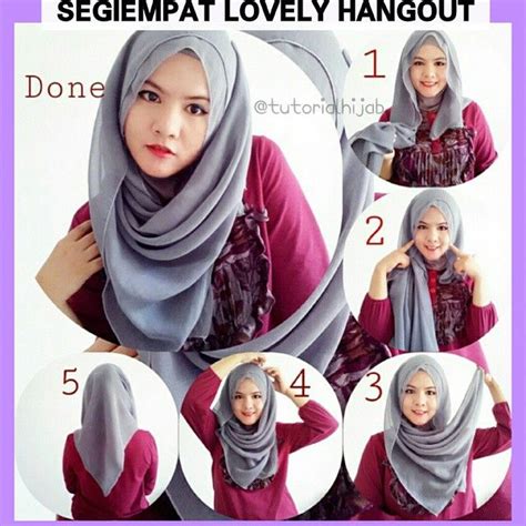 "Tutorial hijab by @dheashiendra Matt: segiempat paris ...